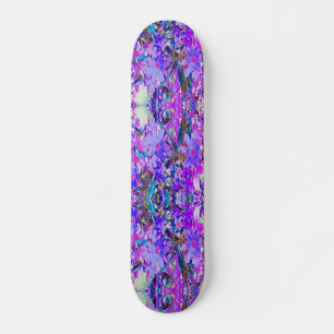 Trippy Paarse en Magenta Kleurrijke Wilde Bloemen Skateboard