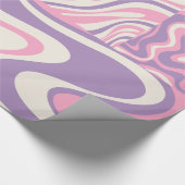 Trippy Patchwork Collage Retro Modern Patroon Roze Cadeaupapier (Hoek)