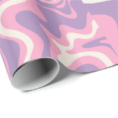 Trippy Patchwork Collage Retro Modern Patroon Roze Cadeaupapier (Rol Hoek)