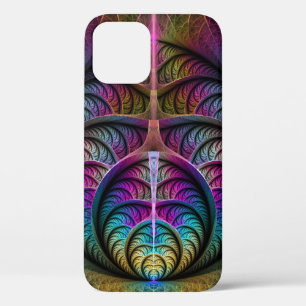 Trippy Patronen Kleurrijke Abstracte Fractale Kuns iPhone 12 Hoesje