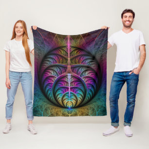 Trippy Patronen Kleurrijke Abstracte Fractale Kuns Fleece Deken