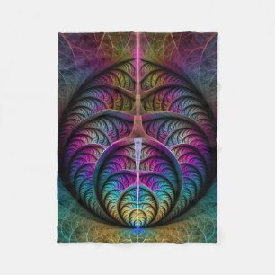Trippy Patronen Kleurrijke Abstracte Fractale Kuns Fleece Deken