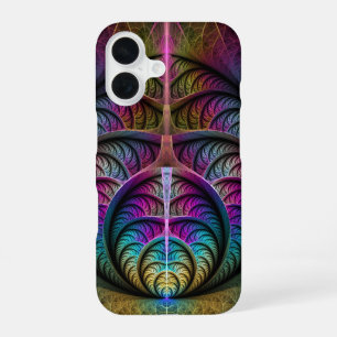 Trippy Patronen Kleurrijke Abstracte Fractale Kuns iPhone 16 Hoesje