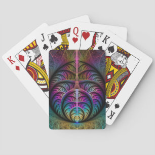 Trippy Patronen Kleurrijke Abstracte Fractale Kuns Pokerkaarten