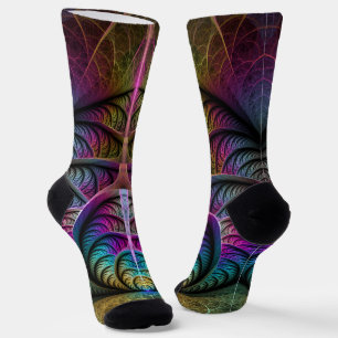 Trippy Patronen Kleurrijke Abstracte Fractale Kuns Sokken
