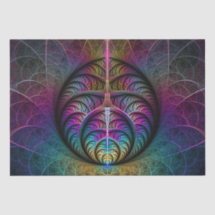 Trippy Patronen Kleurrijke Abstracte Fractale Kuns Tissuepapier