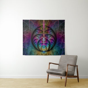 Trippy Patronen Kleurrijke Abstracte Fractale Kuns Wandkleed
