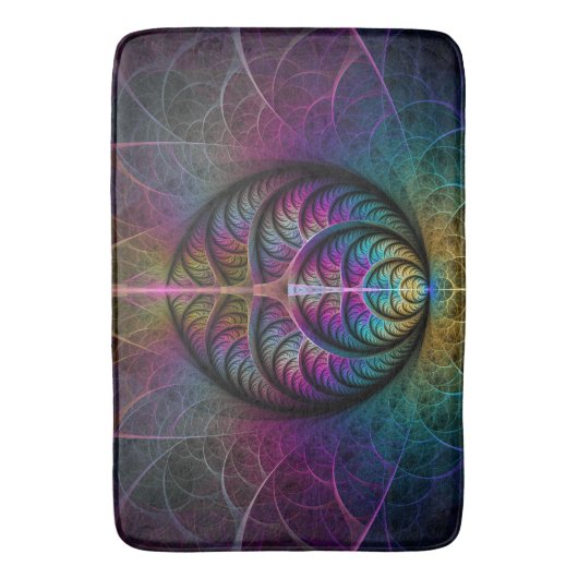 Trippy Patterned Kleurrijke Abstracte Fractal Art Badmat (Voorkant Verticaal)