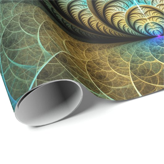Trippy Patterned Kleurrijke Abstracte Fractal Art Cadeaupapier (Rol Hoek)