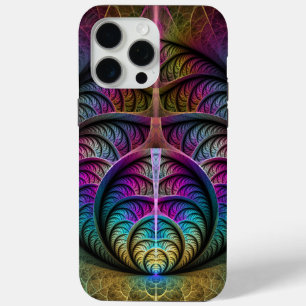 Trippy Patterned Kleurrijke Abstracte Fractal Art iPhone 15 Pro Max Hoesje