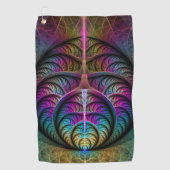 Trippy Patterned Kleurrijke Abstracte Fractal Art Golfhanddoek (Voorkant)
