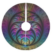 Trippy Patterned Kleurrijke Abstracte Fractal Art Kerstboom Rok (Voorkant)