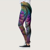 Trippy Patterned Kleurrijke Abstracte Fractal Art Leggings (Links)