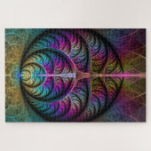 Trippy Patterned Kleurrijke Abstracte Fractal Art Legpuzzel (Horizontaal)