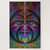 Trippy Patterned Kleurrijke Abstracte Fractal Art Legpuzzel (Verticaal)