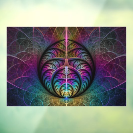 Trippy Patterned Kleurrijke Abstracte Fractal Art Raamsticker (Vel 3)