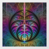 Trippy Patterned Kleurrijke Abstracte Fractal Art Raamsticker (Vel)
