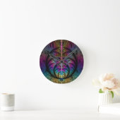 Trippy Patterned Kleurrijke Abstracte Fractal Art Ronde Klok (Huis)