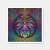 Trippy Patterned Kleurrijke Abstracte Fractal Art Servet (Voorkant)