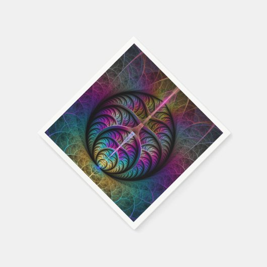 Trippy Patterned Kleurrijke Abstracte Fractal Art Servet (Hoek)