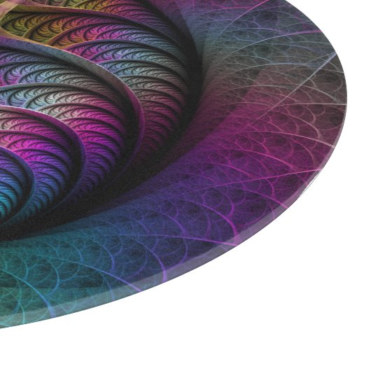 Trippy Patterned Kleurrijke Abstracte Fractal Art Snijplank (Hoek)
