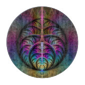 Trippy Patterned Kleurrijke Abstracte Fractal Art Snijplank (Voorkant)