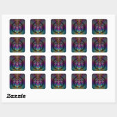 Trippy Patterned Kleurrijke Abstracte Fractal Art Vierkante Sticker (Vel)