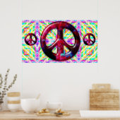 Trippy Peace Sign Fractal Poster Imprimer (Cuisine)
