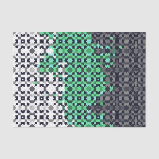 Trippy Pixelated Abstract Neutrois Pride Flag Tissuepapier (Voorkant)