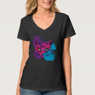 Trippy poes gekleurde psychodelische t-shirt