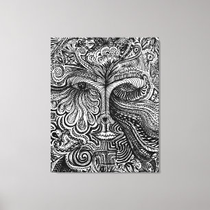 Trippy Portret Canvas Afdruk