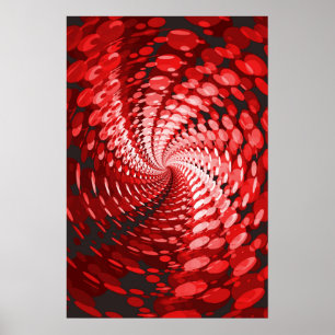Trippy-Poster: Abstract rood Poster