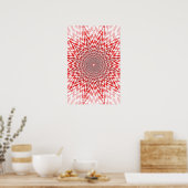 Trippy-Poster: Abstract rood Poster (Keuken)