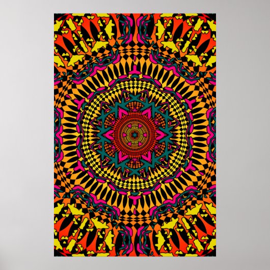 Trippy Poster: Psychedelic Kaleidoscope Artwork Poster (Voorkant)