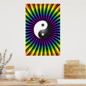 Trippy-Poster: Yin Yang Symbol & Spiral Design Poster (Keuken)