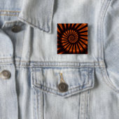 Trippy Psychedelic Backlighting Fine Fractal Vierkante Button 5,1 Cm (In situ)