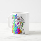 Trippy Psychedelic Cat Coffee Mugs Koffiemok (Voorkant links)