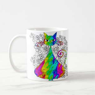 Trippy Psychedelic Cat Coffee Mugs Koffiemok