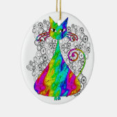 Trippy Psychedelic Cat Ornament (Rechts)