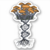 Trippy Psychedelic Earthy paddenstoelen Roots DNA  Sticker (Voorkant)