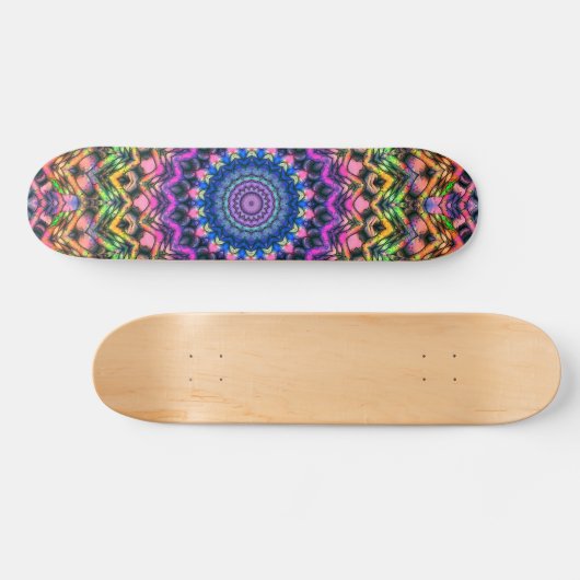 Trippy Psychedelic Kaleidoscope Skateboard (Horz)