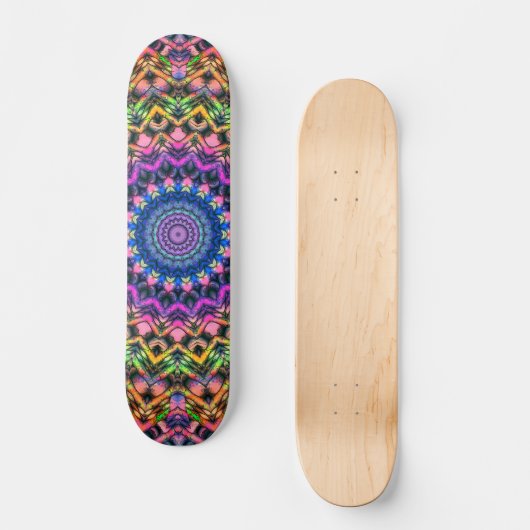 Trippy Psychedelic Kaleidoscope Skateboard (Recto)