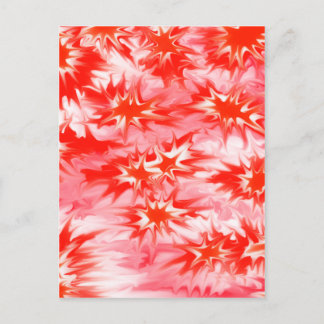 Trippy Psychedelic Multi-color Red White & Roze Briefkaart