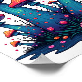 Trippy Psychedelic Mushroom Fantasy Art Poster (Hoek)