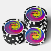Trippy Psychedelic Rainbow Swirls Bruiloft Favor Poker Chips (Opstapeling)