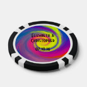 Trippy Psychedelic Rainbow Swirls Bruiloft Favor Poker Chips (Enkel)