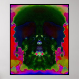 Trippy Psychedelic Skull Verborgen Afbeeldingen Po Poster