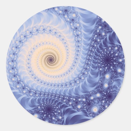 Trippy Psychedelic Starstorm Fine Fractal Ronde Sticker (Voorkant)