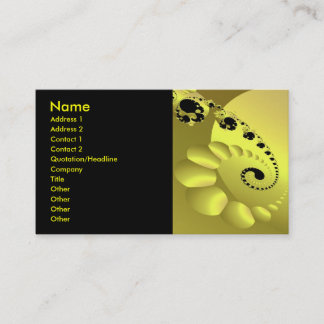Trippy Psychedelic Yellow Spiral Fine Fractal Visitekaartje