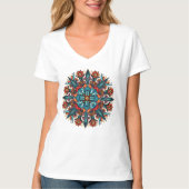 Trippy Psychedelische Groovy Paddenstoel Mandala O T-shirt (Voorkant)